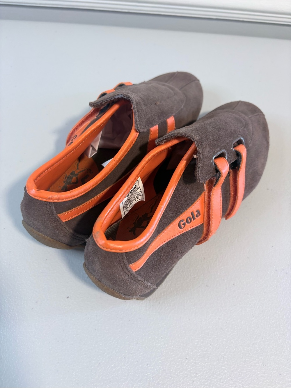 Gola Retro Suede Double Strap Sneakers Brown Orange Trainers Women’s US 6 - Picture 4 of 12
